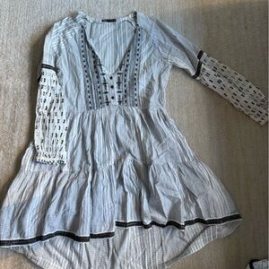 Zara Black and White Long Sleeve Dress